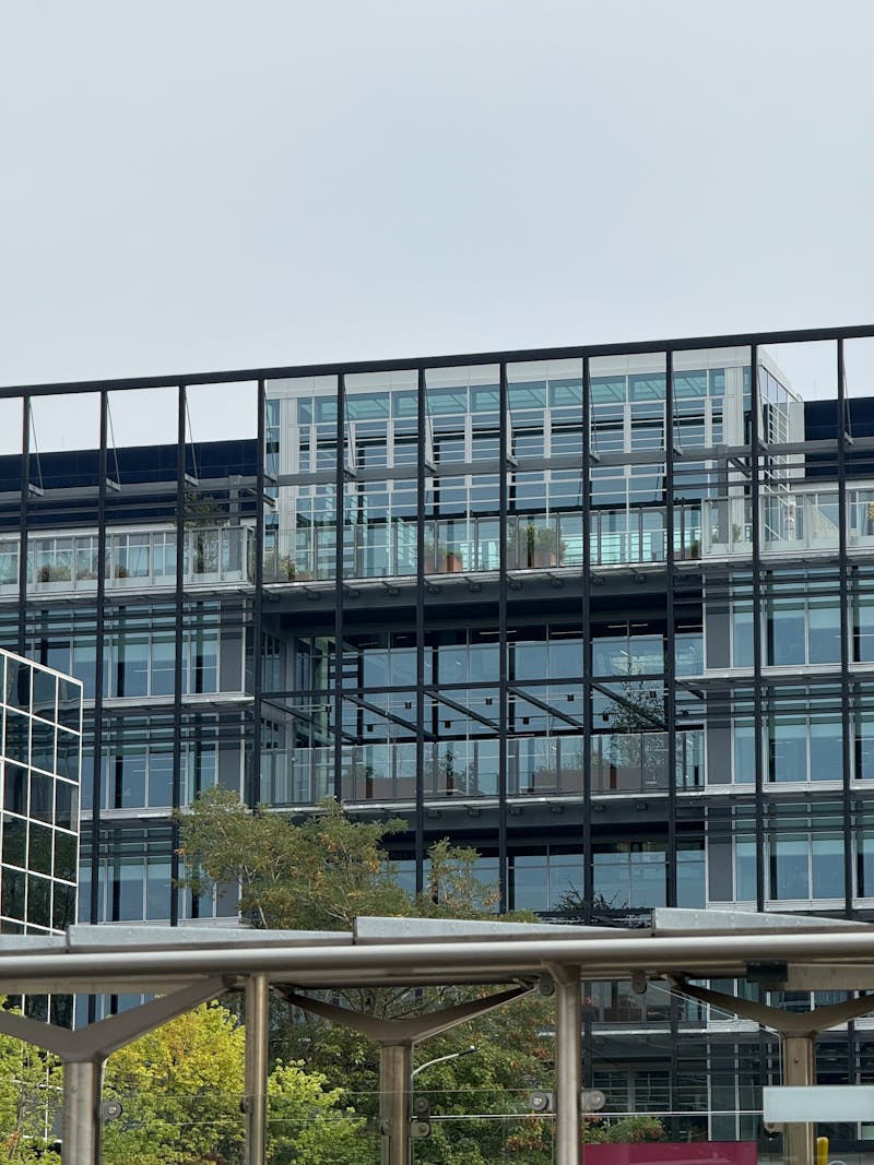 Modern glass office building